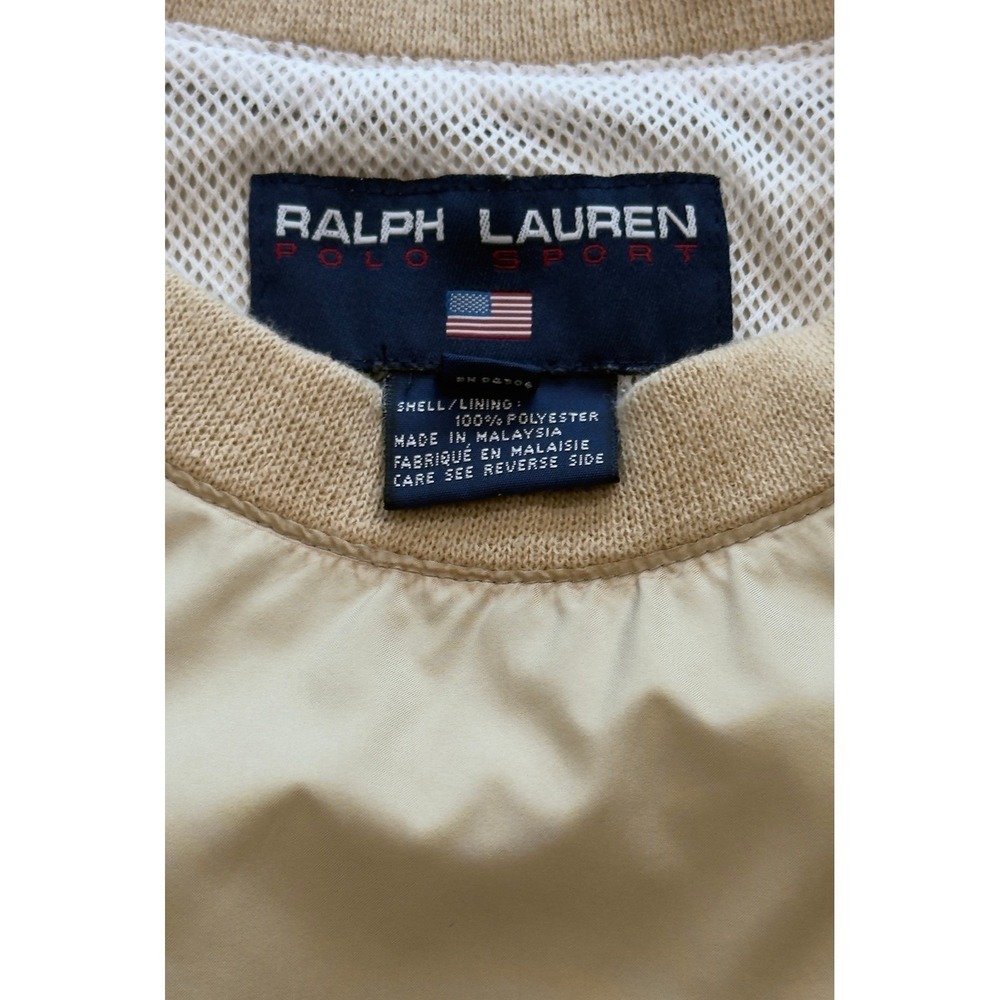 Polo Sport Ralph Lauren Men's Beige Windbreaker Pullover Size Small - Picture 10 of 14